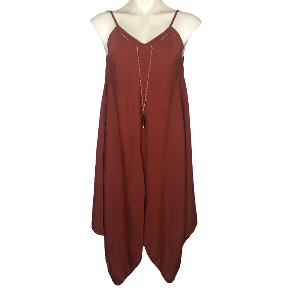 Speed Control New York Burnt Orange Asymmetrical Dress - Size Small - Picture 2 of 11